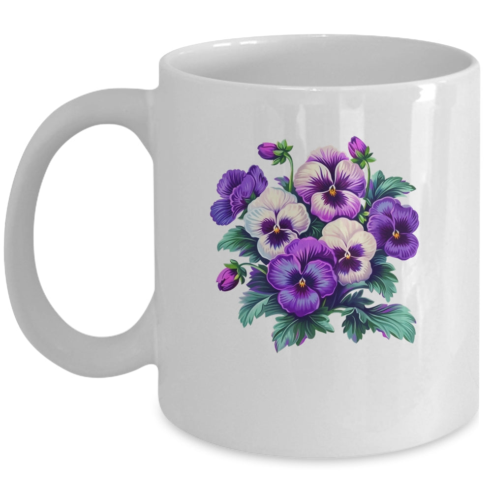 Alzheimer Purple Floral Pansy Dementia Alzheimer's Awareness Mug | siriusteestore