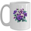 Alzheimer Purple Floral Pansy Dementia Alzheimer's Awareness Mug | siriusteestore