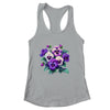 Alzheimer Purple Floral Pansy Dementia Alzheimer's Awareness Shirt & Tank Top | siriusteestore