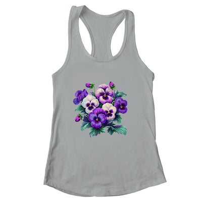 Alzheimer Purple Floral Pansy Dementia Alzheimer's Awareness Shirt & Tank Top | siriusteestore