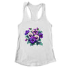 Alzheimer Purple Floral Pansy Dementia Alzheimer's Awareness Shirt & Tank Top | siriusteestore