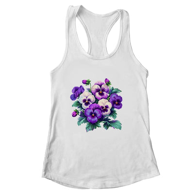 Alzheimer Purple Floral Pansy Dementia Alzheimer's Awareness Shirt & Tank Top | siriusteestore