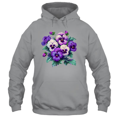 Alzheimer Purple Floral Pansy Dementia Alzheimer's Awareness Shirt & Tank Top | siriusteestore