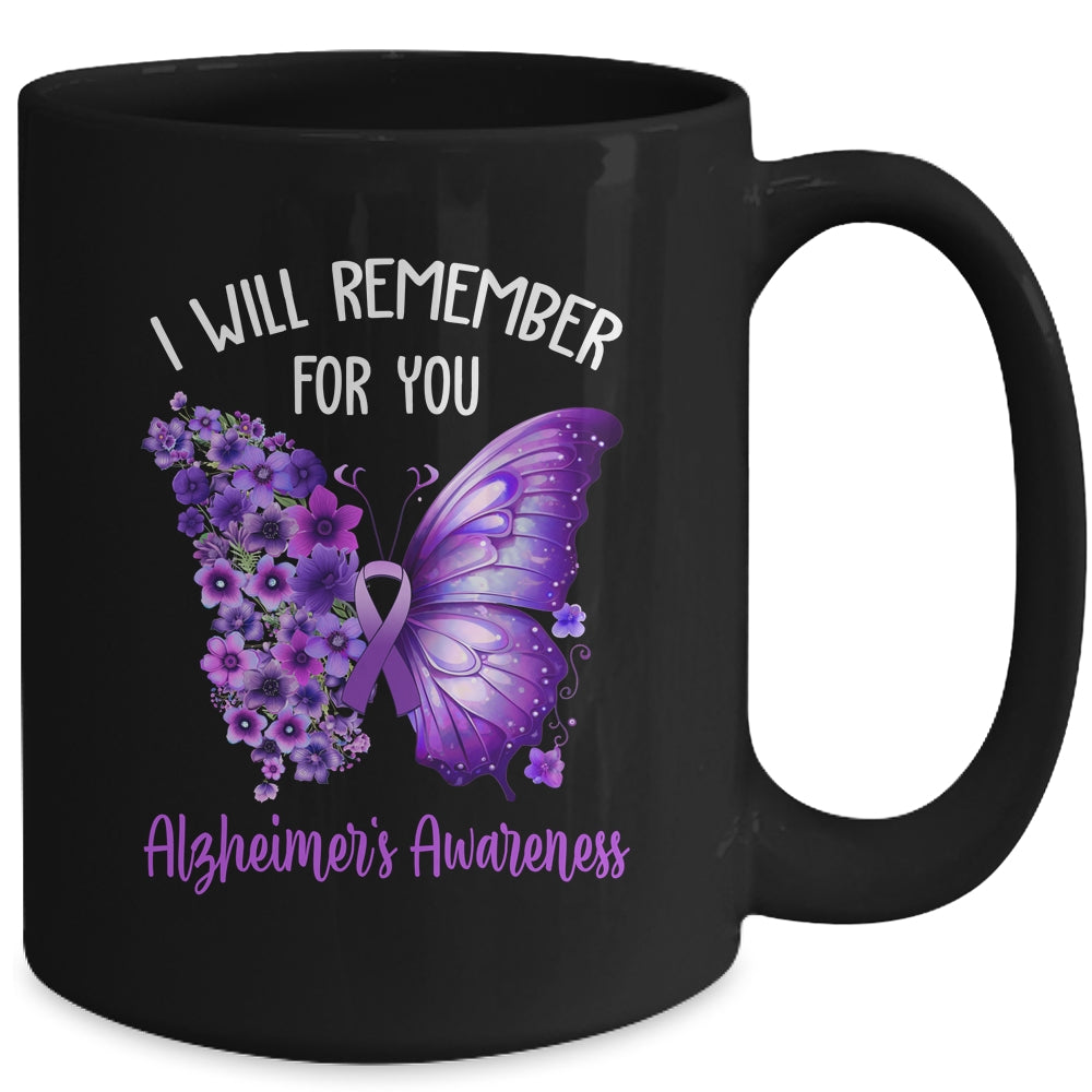 Alzheimer's Awareness I Will Remember You Butterfly Women Mug | siriusteestore