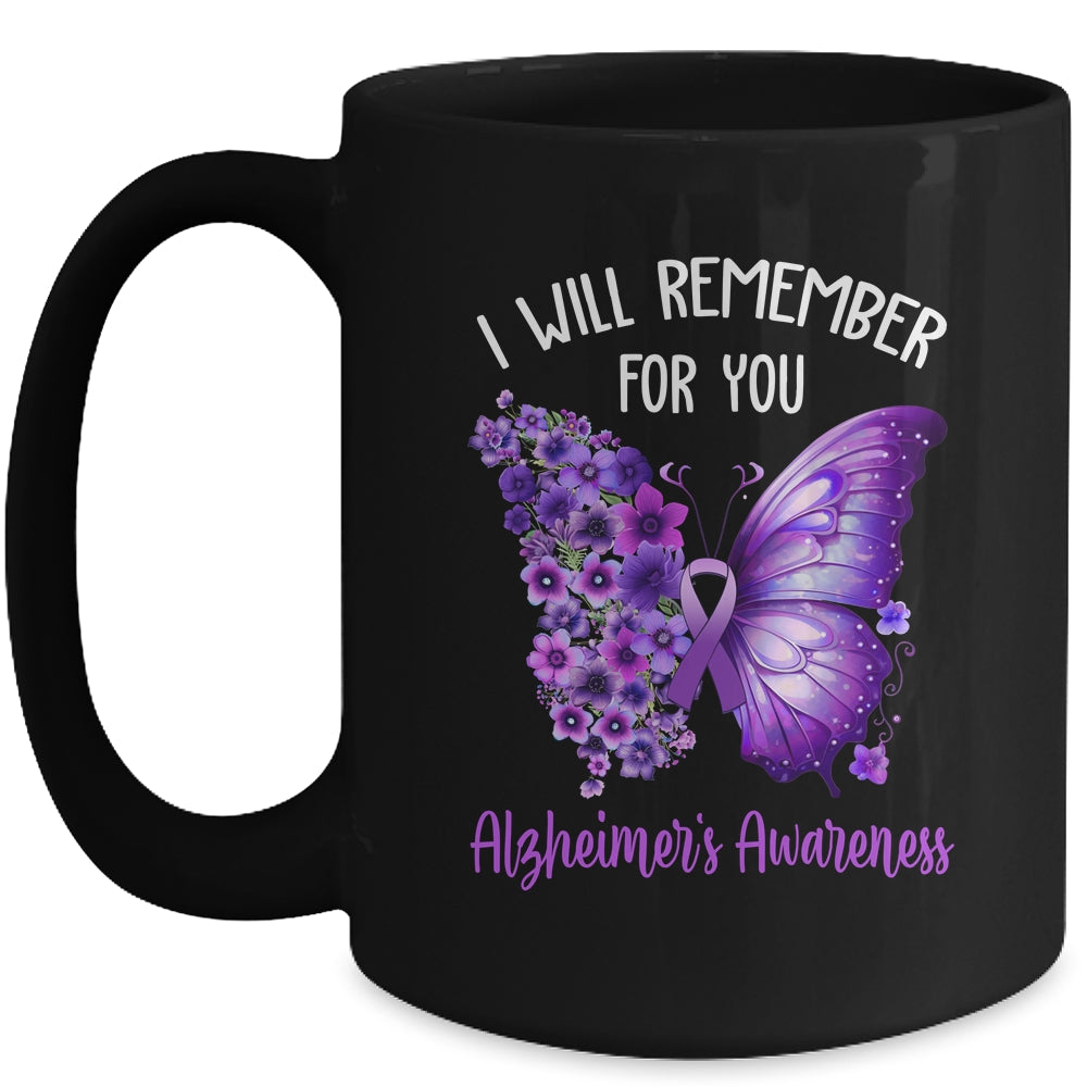 Alzheimer's Awareness I Will Remember You Butterfly Women Mug | siriusteestore