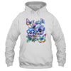 Alzheimer's Awareness Purple Floral Pansy Dementia Butterfly Shirt & Tank Top | siriusteestore