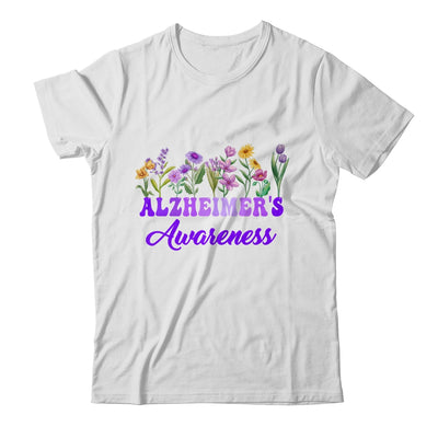 Alzheimer's Awareness Purple Floral Pansy Dementia Retro Shirt & Tank Top | siriusteestore
