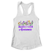 Alzheimer's Awareness Purple Floral Pansy Dementia Retro Shirt & Tank Top | siriusteestore