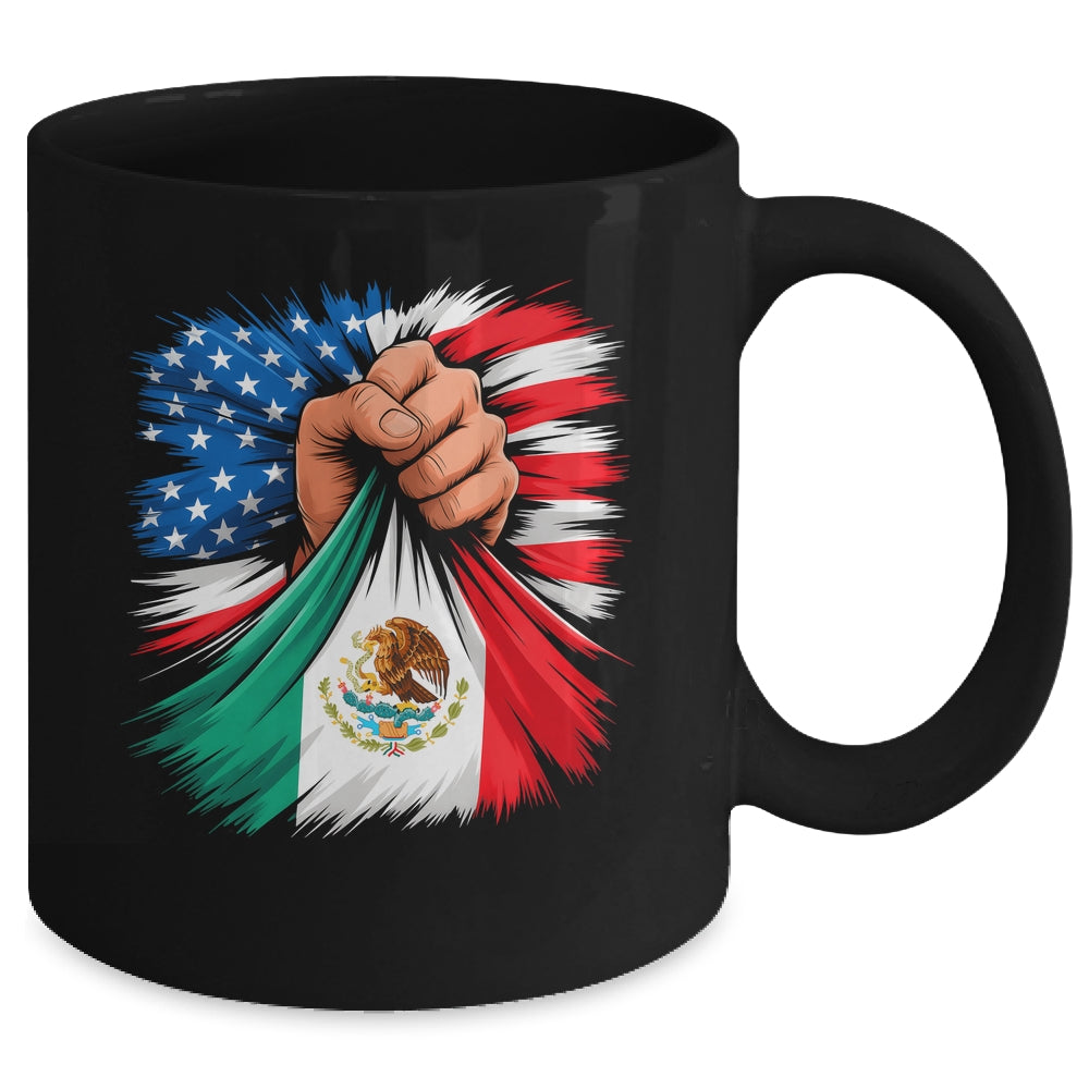 America Mexico Flag Vintage Mexican Roots American USA Mug | siriusteestore