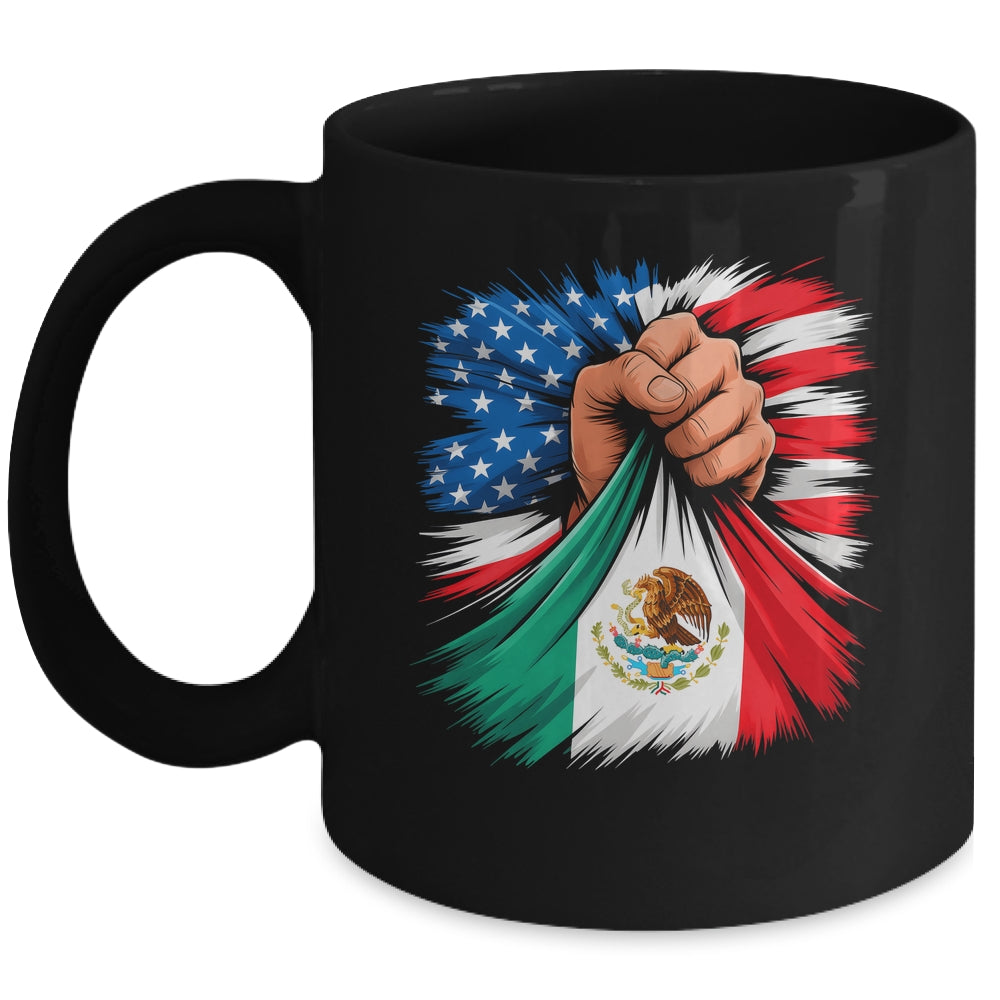 America Mexico Flag Vintage Mexican Roots American USA Mug | siriusteestore