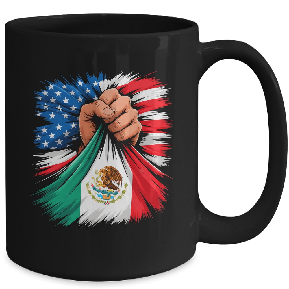America Mexico Flag Vintage Mexican Roots American USA Mug | siriusteestore