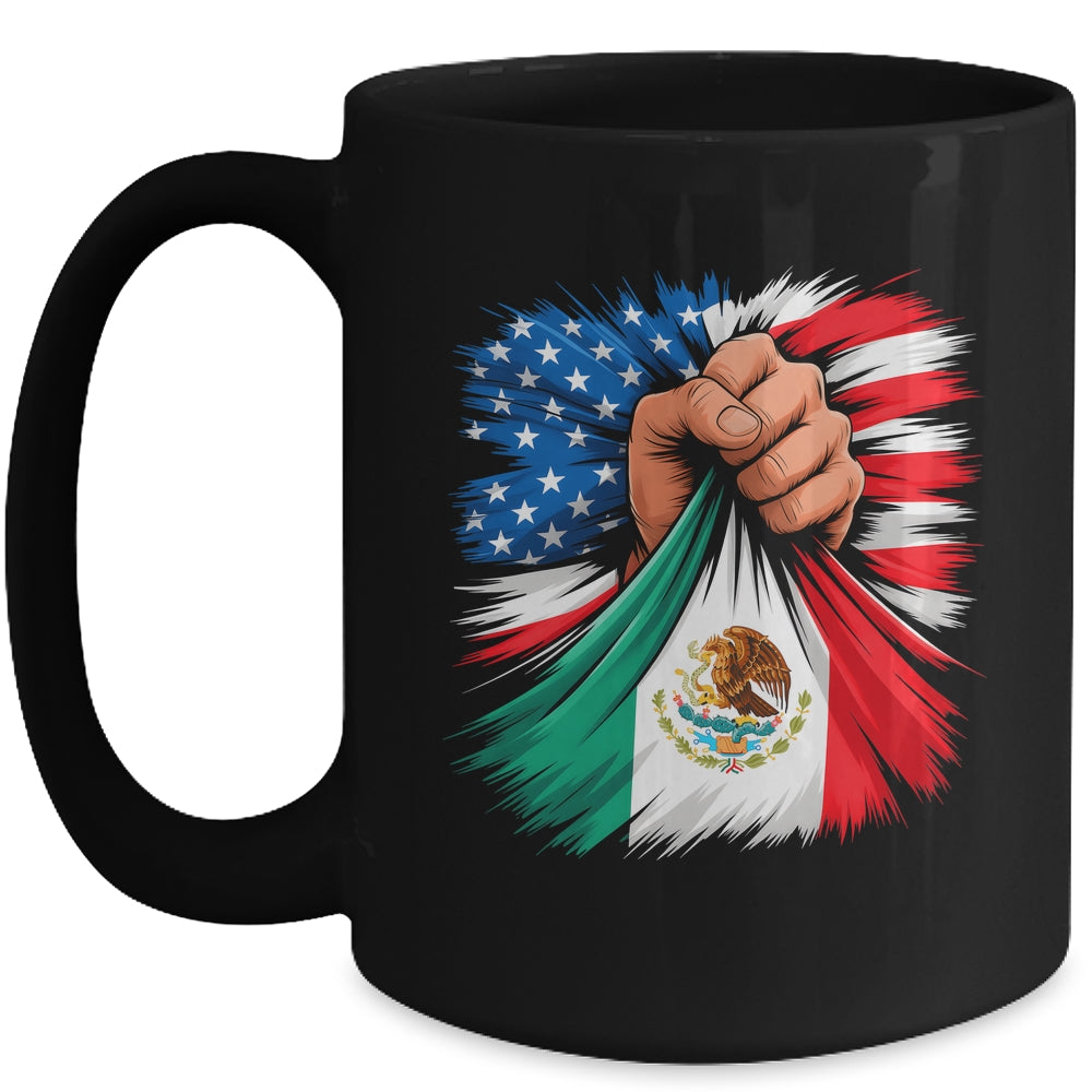 America Mexico Flag Vintage Mexican Roots American USA Mug | siriusteestore