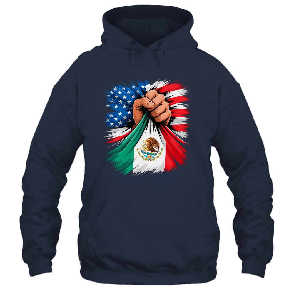 America Mexico Flag Vintage Mexican Roots American USA Shirt & Hoodie | siriusteestore