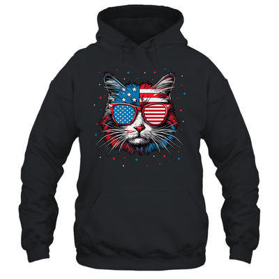American Cat Sunglasses USA Flag 4th Of July Cat Graphic Shirt & Tank Top | siriusteestore
