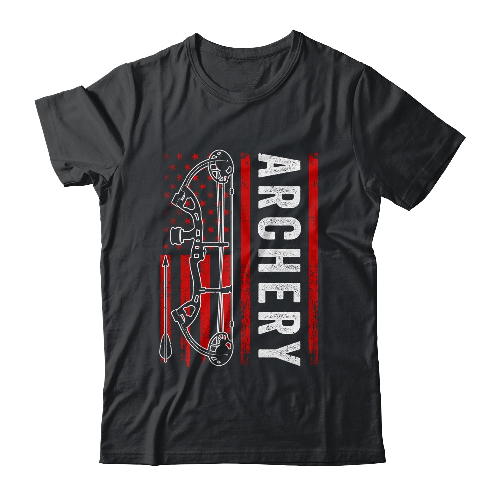 American Flag Archery For Men Bowhunting Bow Deer Hunting Shirt & Hoodie | siriusteestore