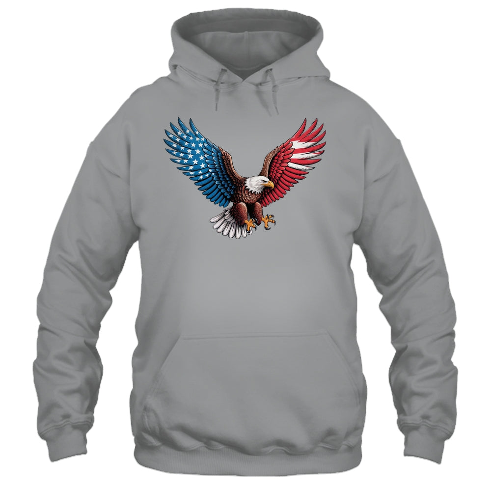 American Flag Bald Eagle Patriotic Eagle 4th Of July USA Shirt & Hoodie | siriusteestore