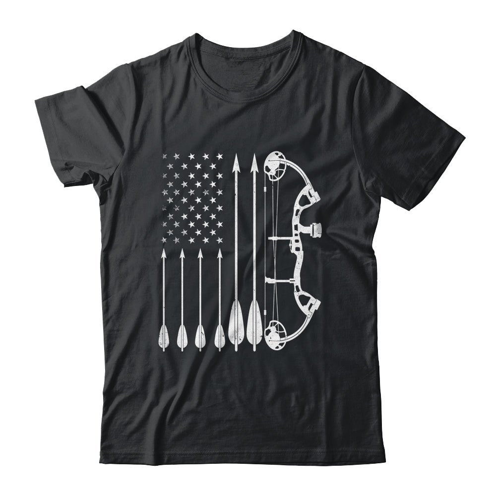 American Flag Bowhunting Bow Archery For Deer Hunter Hunting Shirt & Hoodie | siriusteestore