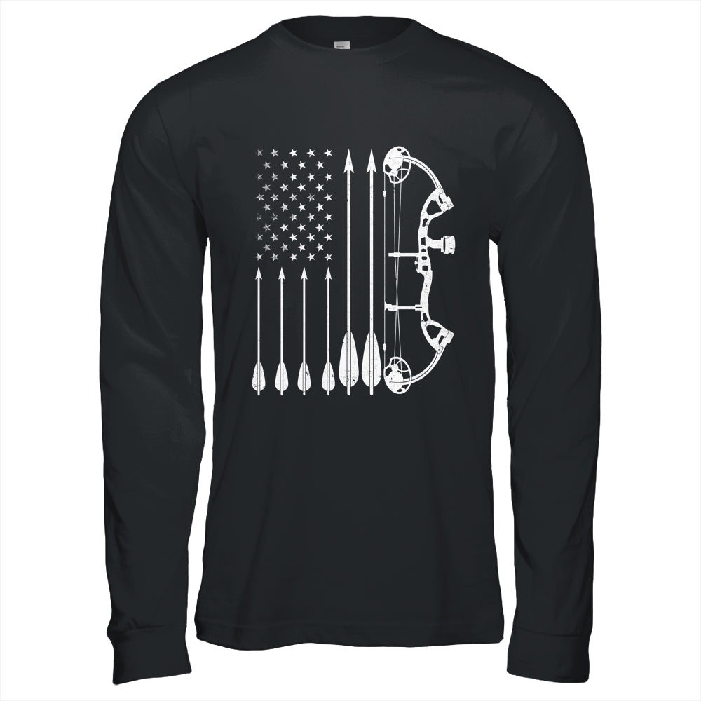 American Flag Bowhunting Bow Archery For Deer Hunter Hunting Shirt & Hoodie | siriusteestore