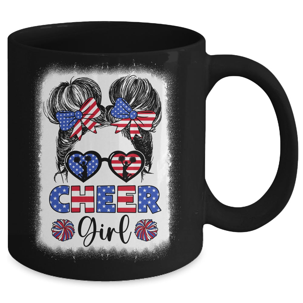 American Flag Cheer Girl 4th July USA Patriotic Cheerleader Mug | siriusteestore