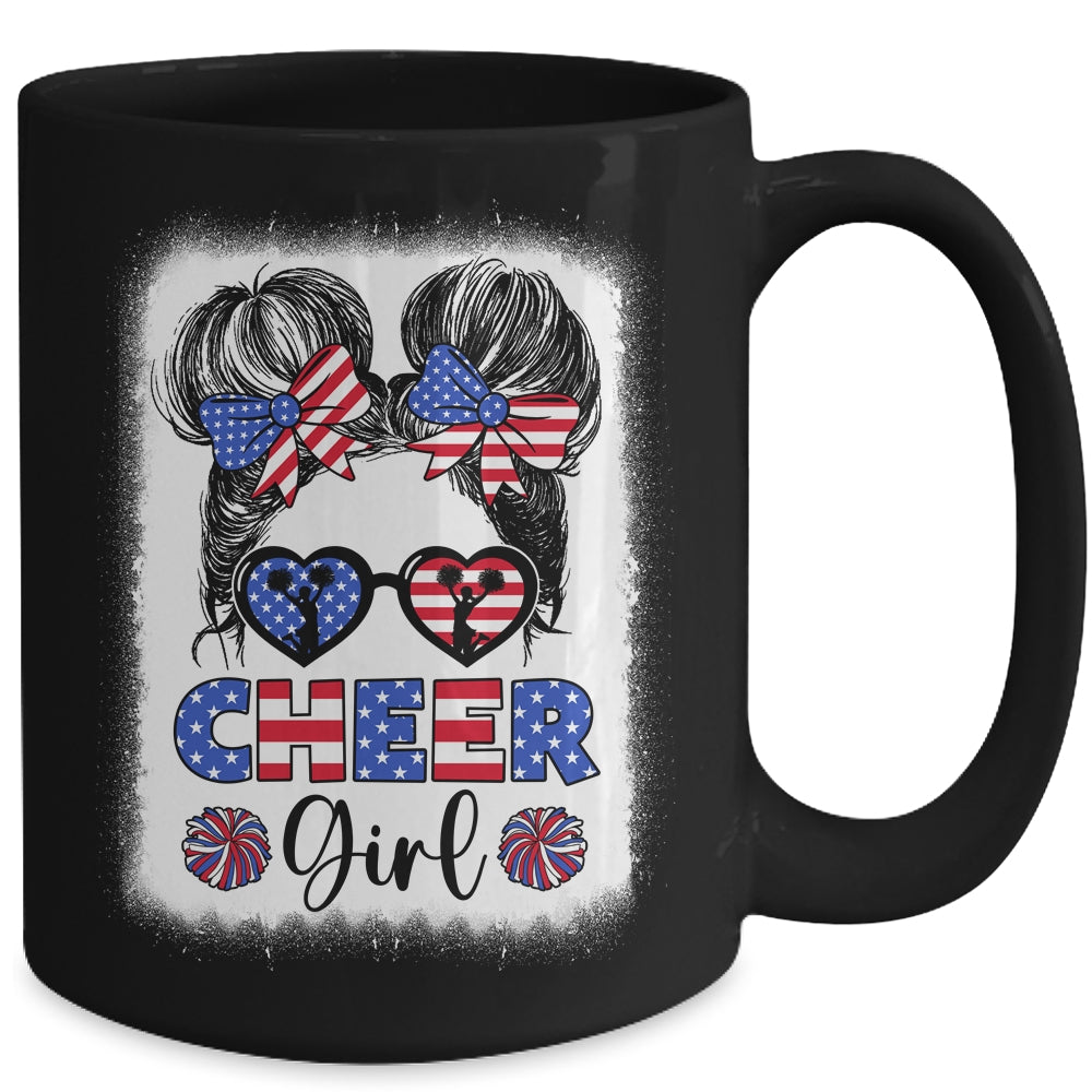 American Flag Cheer Girl 4th July USA Patriotic Cheerleader Mug | siriusteestore