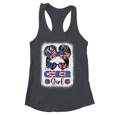 American Flag Cheer Girl 4th July USA Patriotic Cheerleader Shirt & Tank Top | siriusteestore