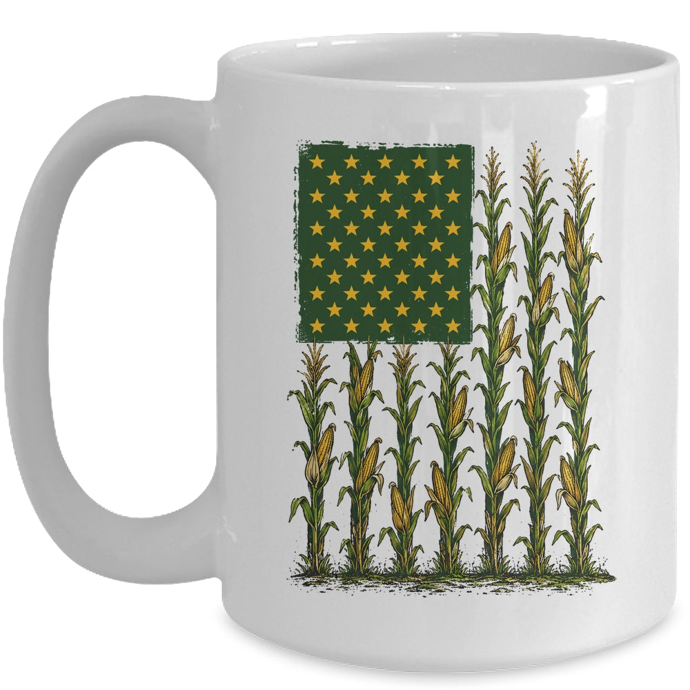 American Flag Corn Field Farmer Patriotic Men Women Workers Mug | siriusteestore