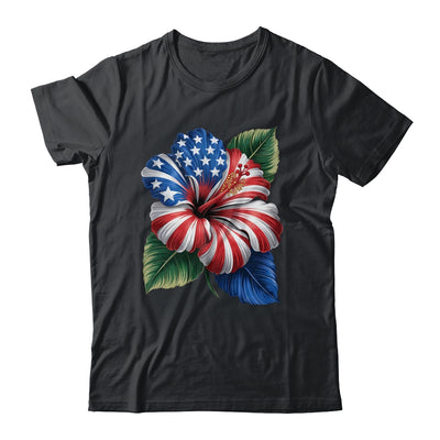 American Flag Hibiscus Flower Patriotic Floral 4th Of July Shirt & Tank Top | siriusteestore