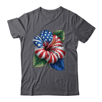 American Flag Hibiscus Flower Patriotic Floral 4th Of July Shirt & Tank Top | siriusteestore