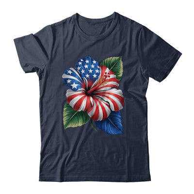 American Flag Hibiscus Flower Patriotic Floral 4th Of July Shirt & Tank Top | siriusteestore
