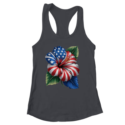 American Flag Hibiscus Flower Patriotic Floral 4th Of July Shirt & Tank Top | siriusteestore