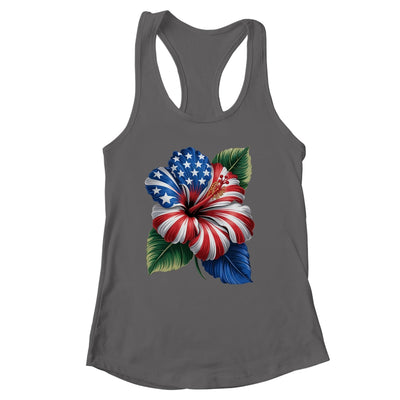 American Flag Hibiscus Flower Patriotic Floral 4th Of July Shirt & Tank Top | siriusteestore