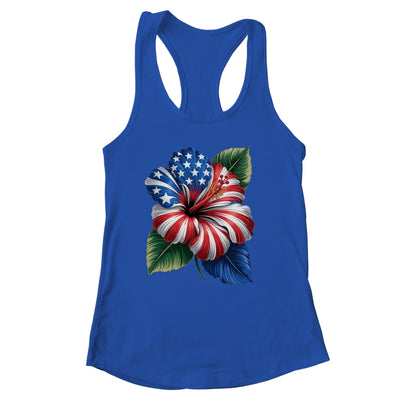 American Flag Hibiscus Flower Patriotic Floral 4th Of July Shirt & Tank Top | siriusteestore