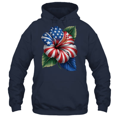 American Flag Hibiscus Flower Patriotic Floral 4th Of July Shirt & Tank Top | siriusteestore