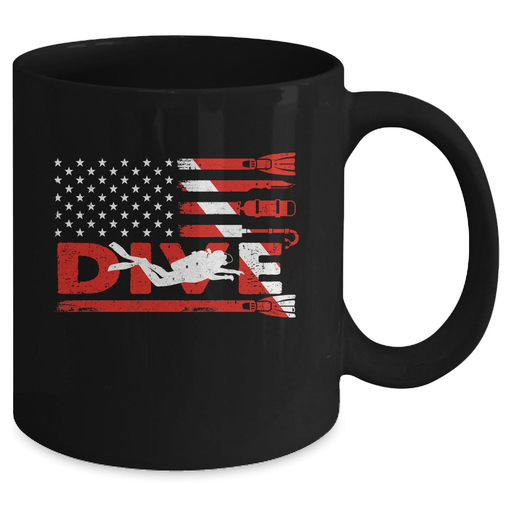 American Flag Scuba Diving For Men Women Scuba Diving Mug | siriusteestore