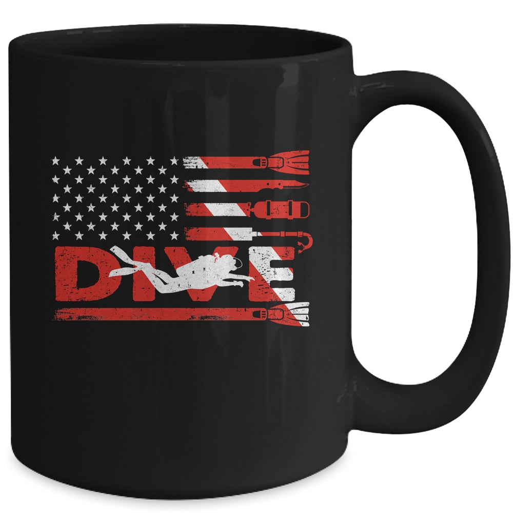 American Flag Scuba Diving For Men Women Scuba Diving Mug | siriusteestore