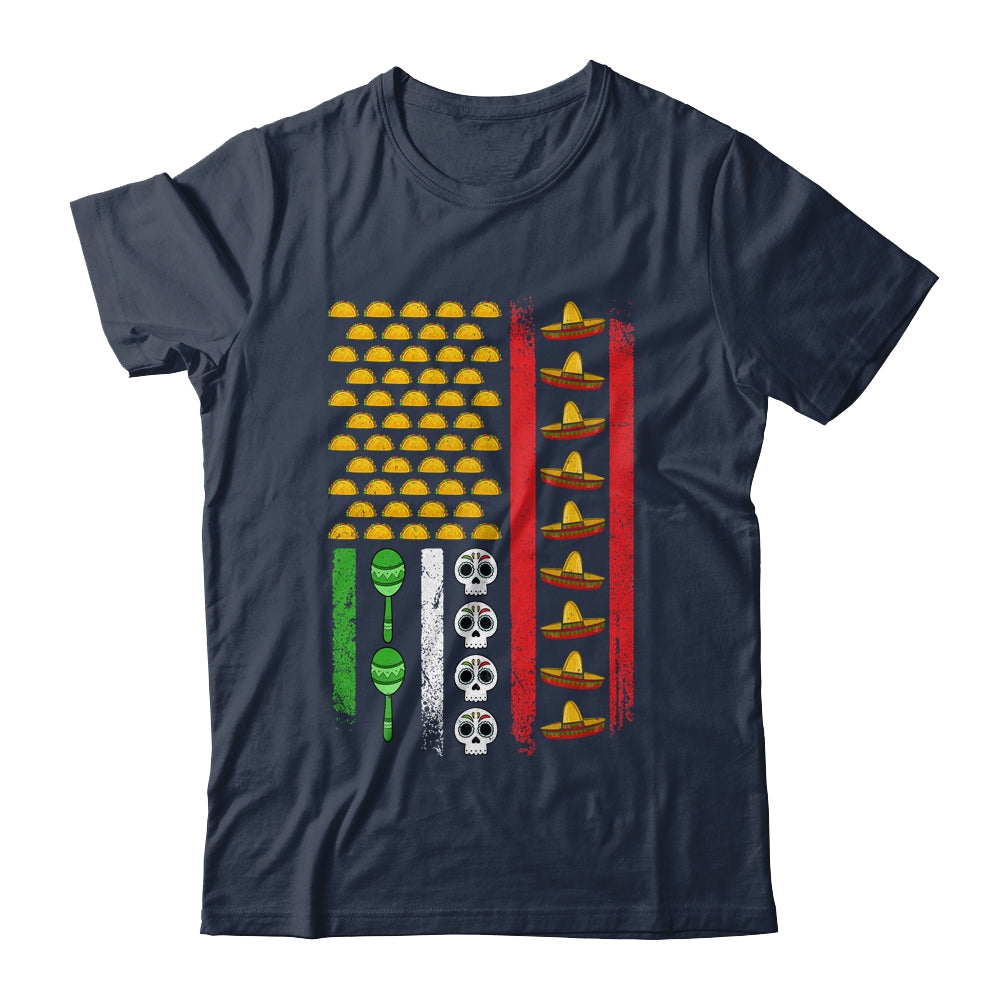 American Mexican Flag With Sombrero And Taco Cinco De Mayo Shirt & Hoodie | siriusteestore