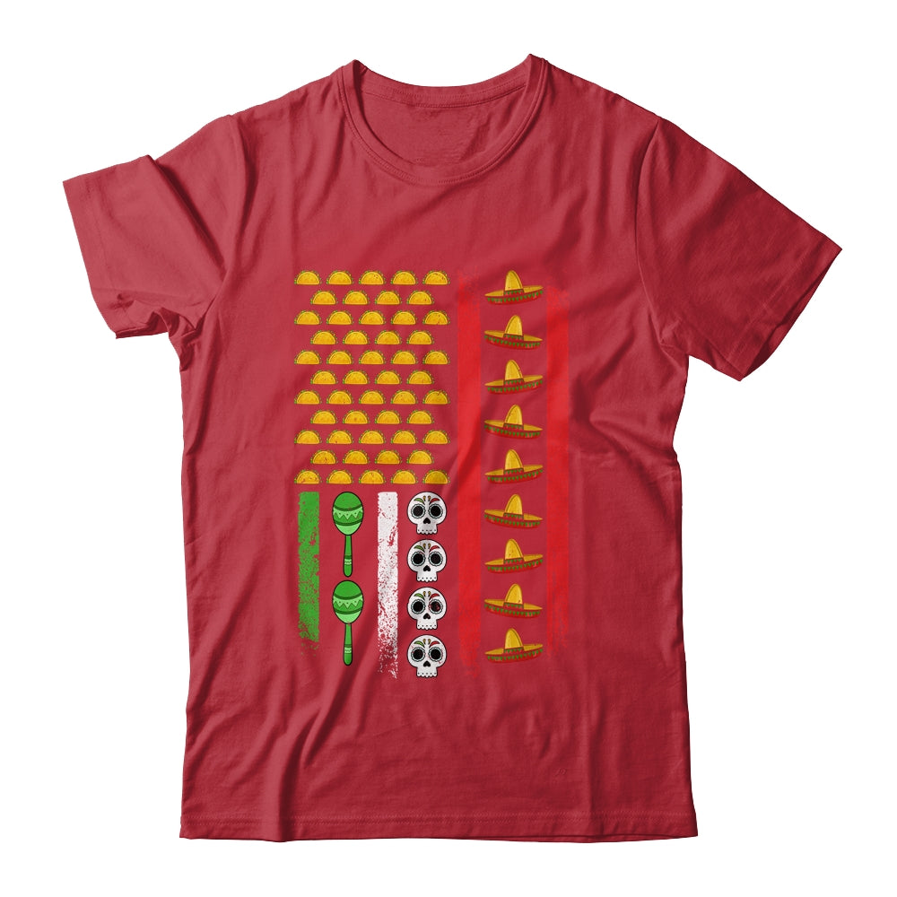 American Mexican Flag With Sombrero And Taco Cinco De Mayo Shirt & Hoodie | siriusteestore