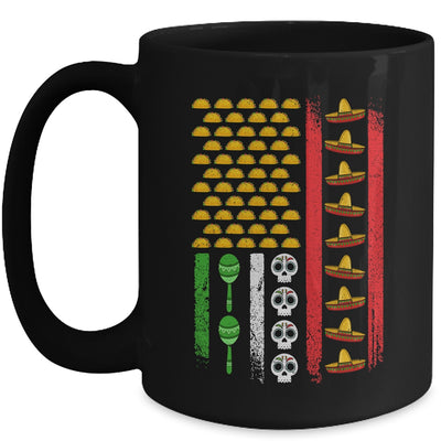 American Mexican Flag With Sombrero And Taco Cinco De Mayo Mug | siriusteestore