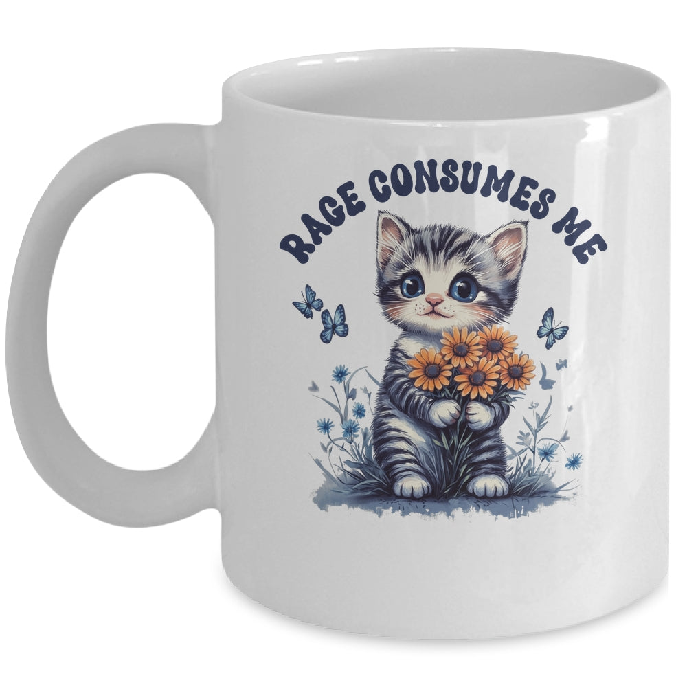 Anger Angry Emotion Funny Rage Consumes Me Cat Kitten Flower Mug | siriusteestore