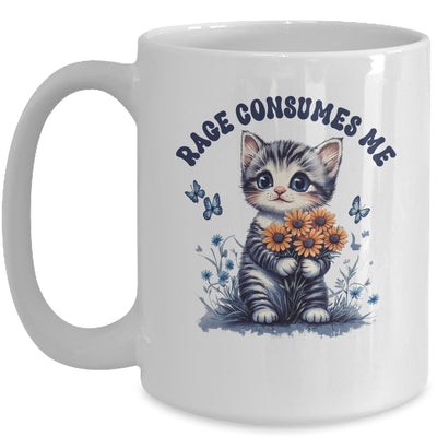 Anger Angry Emotion Funny Rage Consumes Me Cat Kitten Flower Mug | siriusteestore
