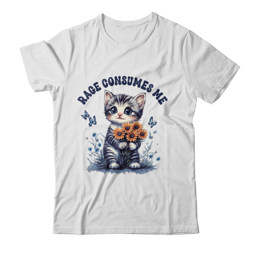 Anger Angry Emotion Funny Rage Consumes Me Cat Kitten Flower Shirt & Tank Top | siriusteestore