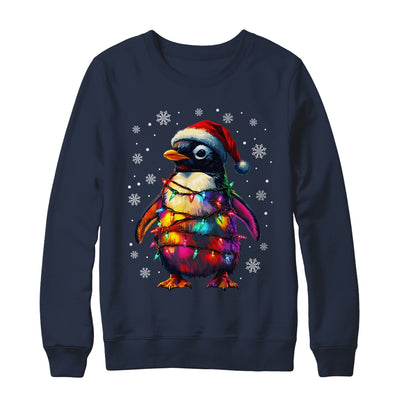 Animal Design Penguin Christmas Light Penguin Satan Hat Shirt & Sweatshirt | siriusteestore