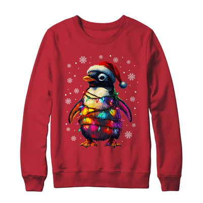 Animal Design Penguin Christmas Light Penguin Satan Hat Shirt & Sweatshirt | siriusteestore