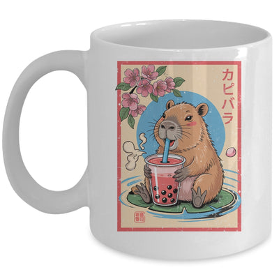 Anime Capybara Graphic Tees Kawaii Japanese Vintage Capybara Mug | siriusteestore
