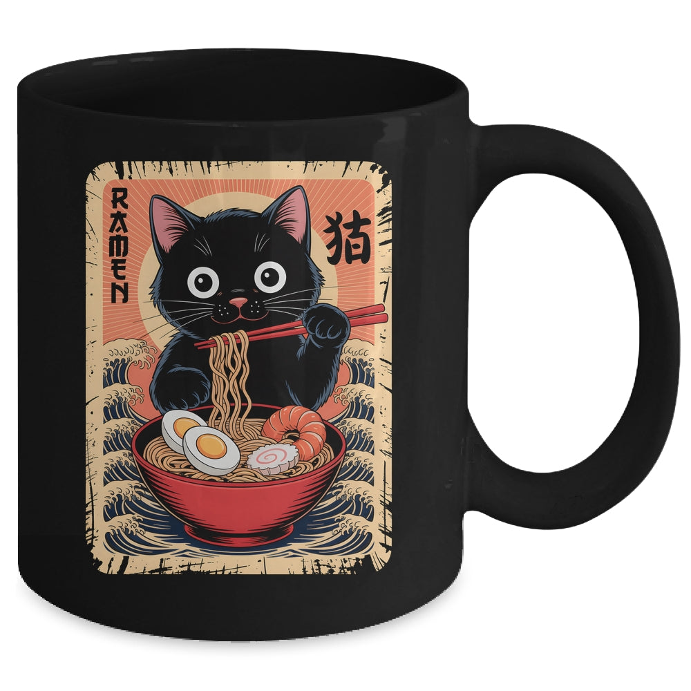 Anime Cat Ramen Japanese Funny Graphic Kawaii Cat Anime Mug | siriusteestore