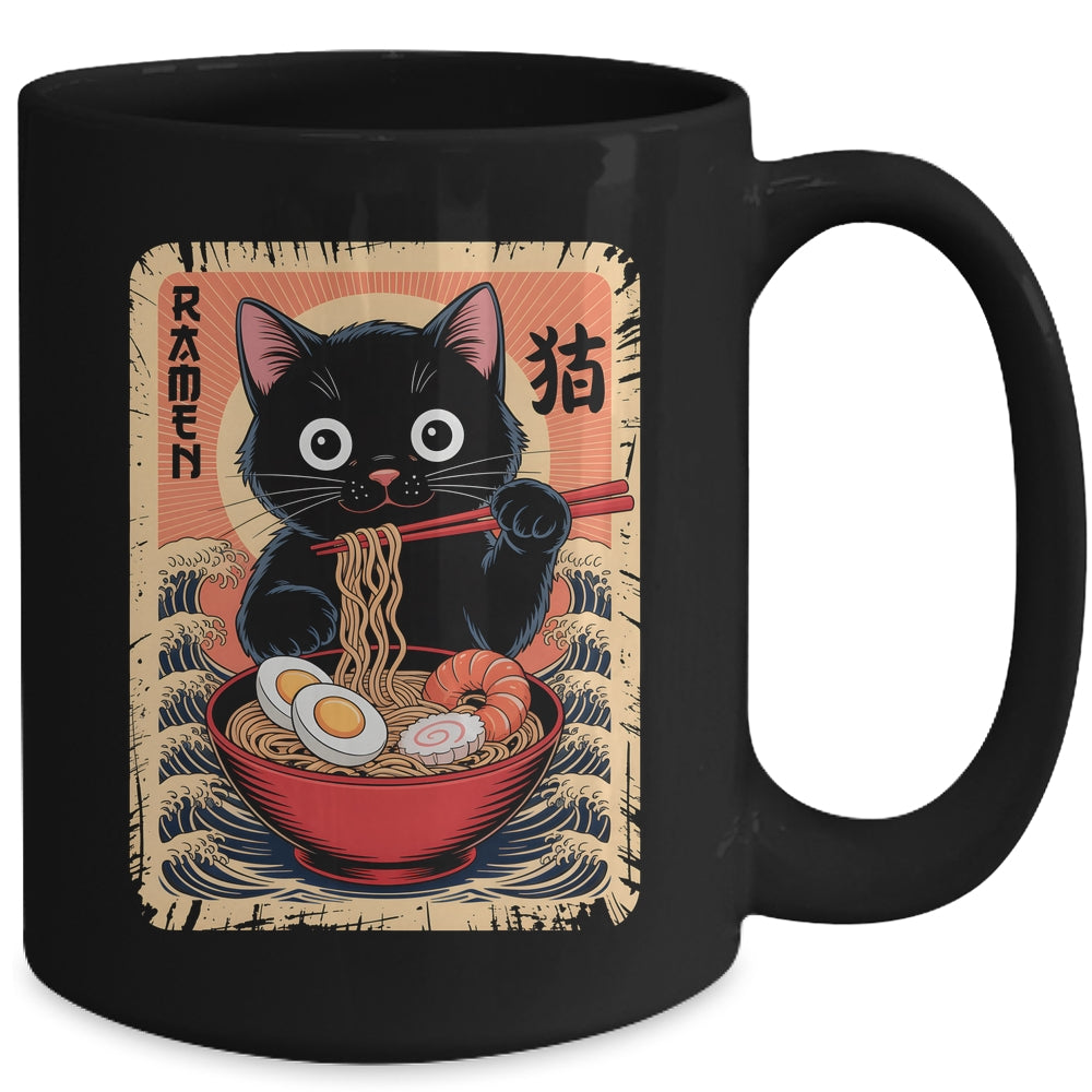 Anime Cat Ramen Japanese Funny Graphic Kawaii Cat Anime Mug | siriusteestore