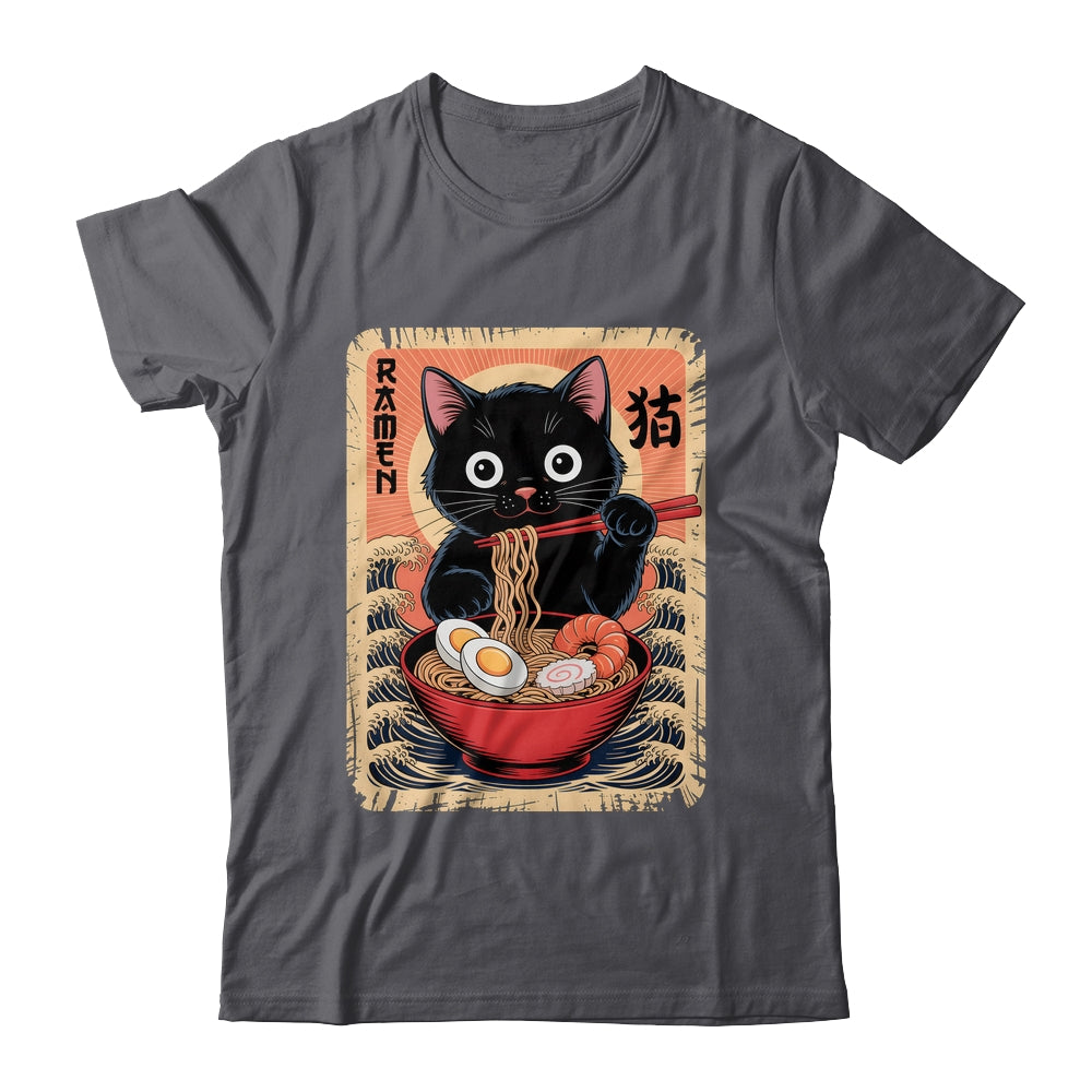 Anime Cat Ramen Japanese Funny Graphic Kawaii Cat Anime Shirt & Tank Top | siriusteestore
