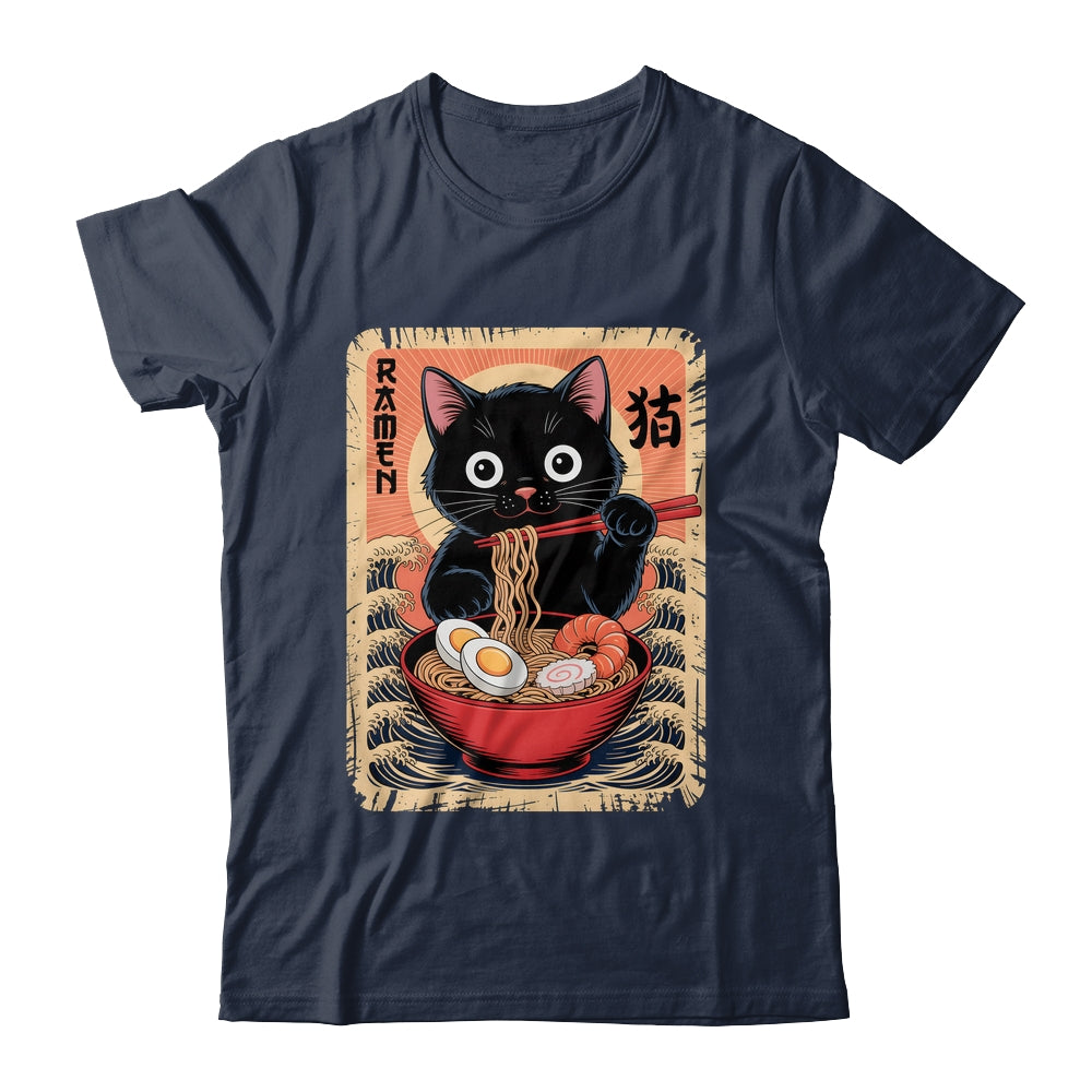 Anime Cat Ramen Japanese Funny Graphic Kawaii Cat Anime Shirt & Tank Top | siriusteestore