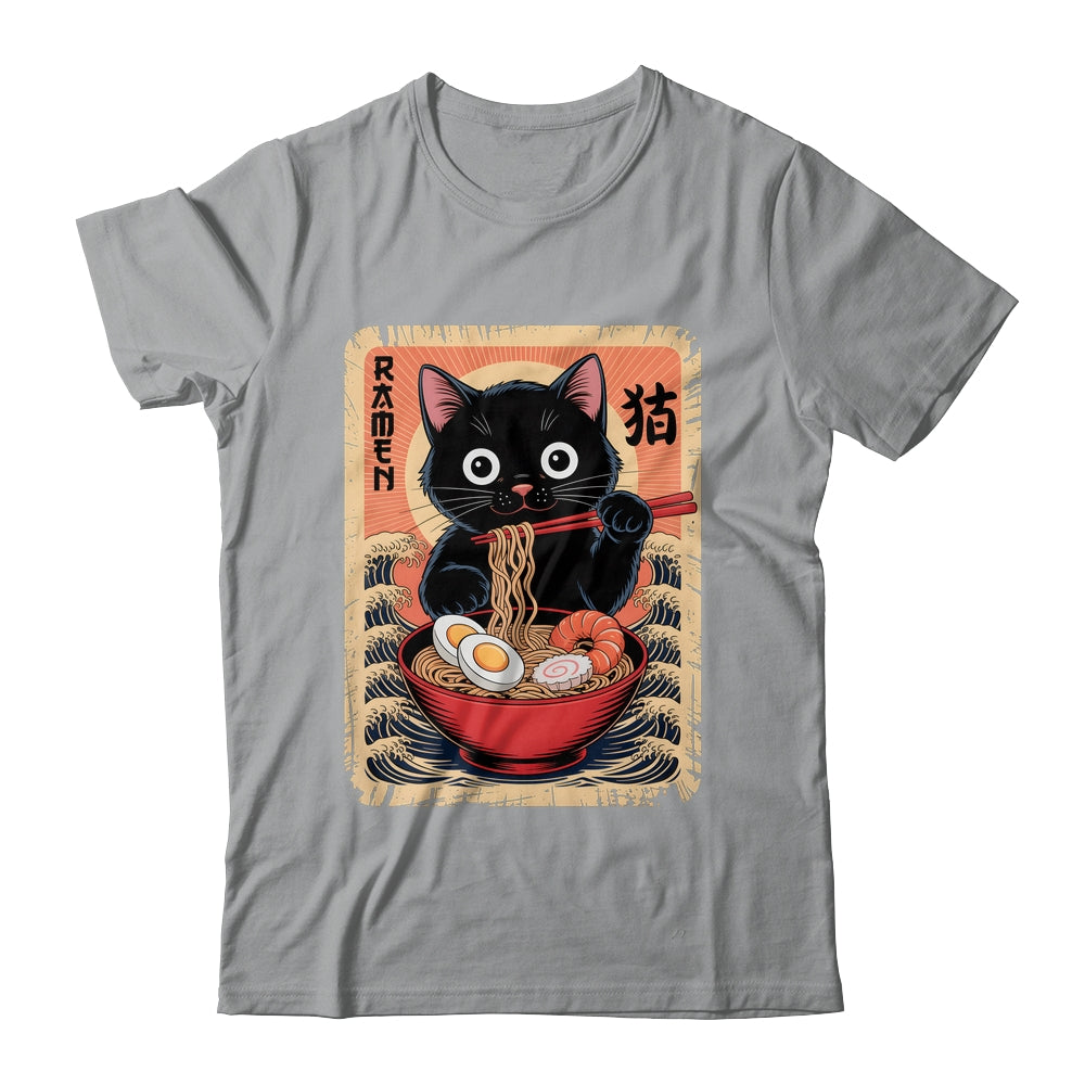 Anime Cat Ramen Japanese Funny Graphic Kawaii Cat Anime Shirt & Tank Top | siriusteestore
