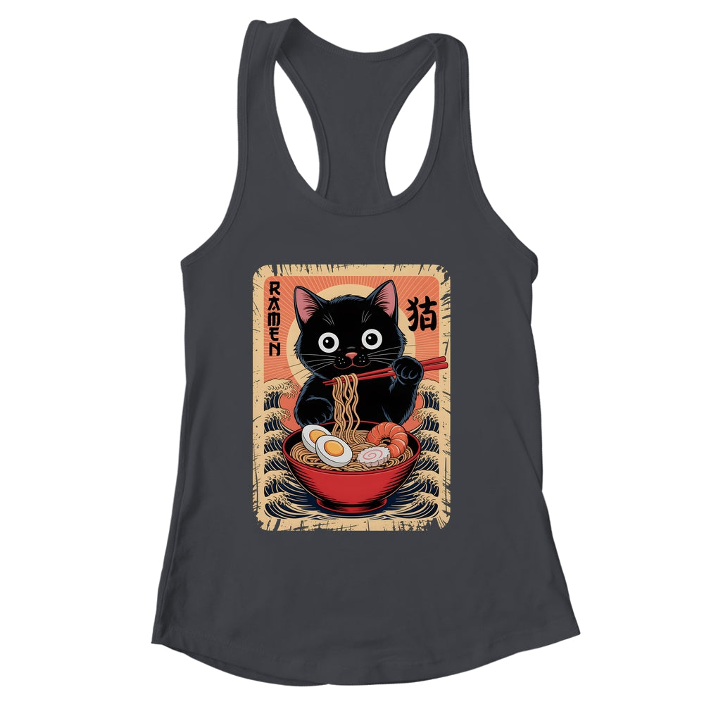 Anime Cat Ramen Japanese Funny Graphic Kawaii Cat Anime Shirt & Tank Top | siriusteestore